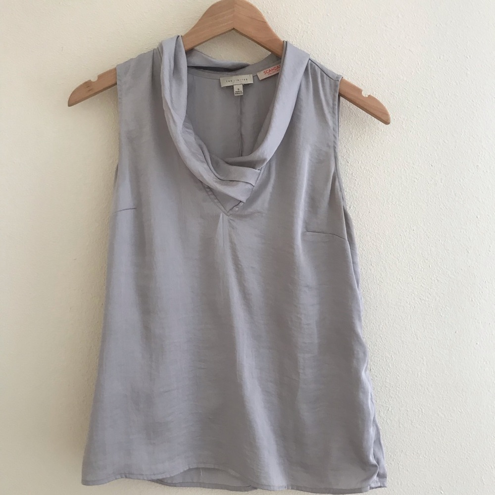 The Limited Draped V-Neck Satin Shell